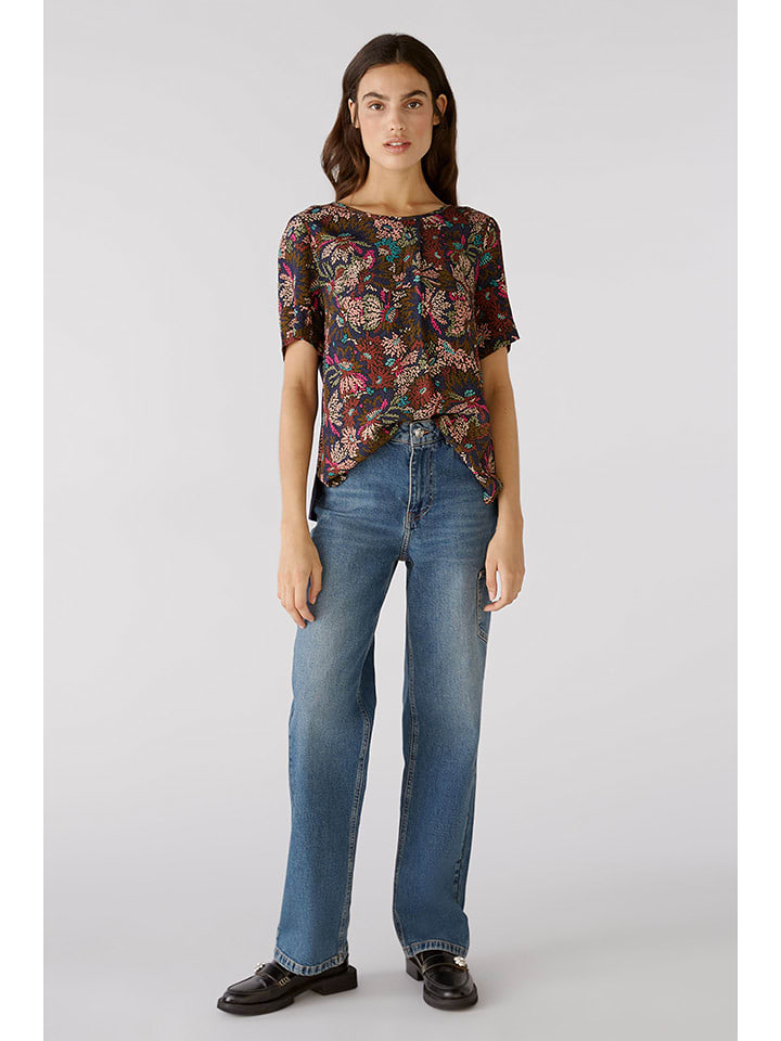 Oui Bluzka w kolorze czarno-brązowym rozmiar: 36