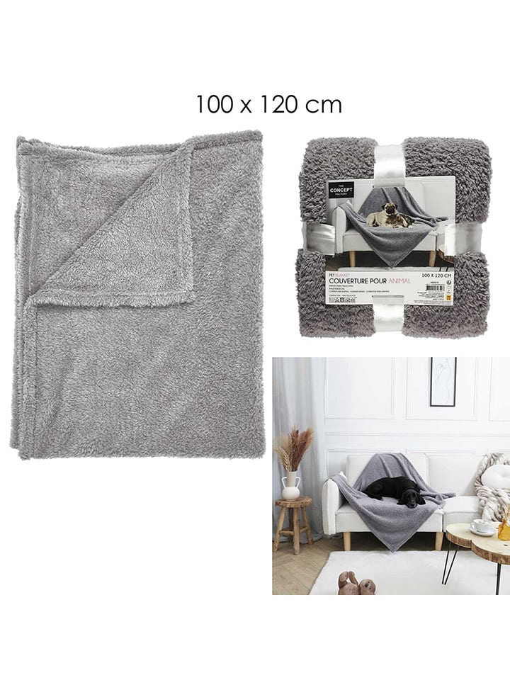 The Concept Factory Koc w kolorze jasnoszarym dla zwierząt - 120 x 100 cm rozmiar: onesize