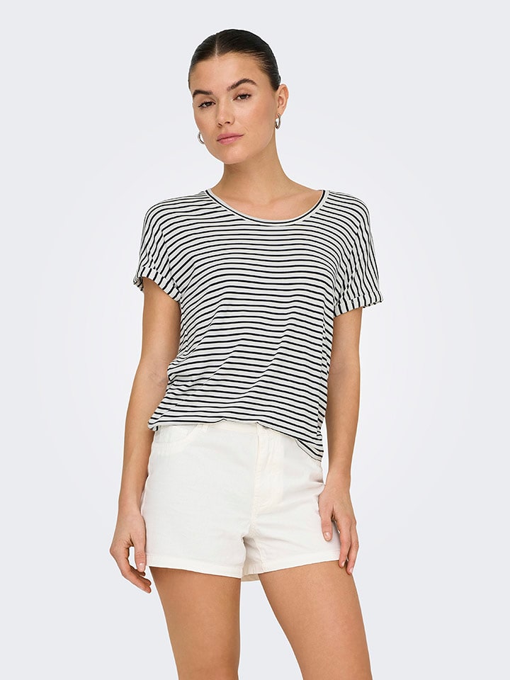 JDY Koszulka w kolorze biało-czarnym rozmiar: XL