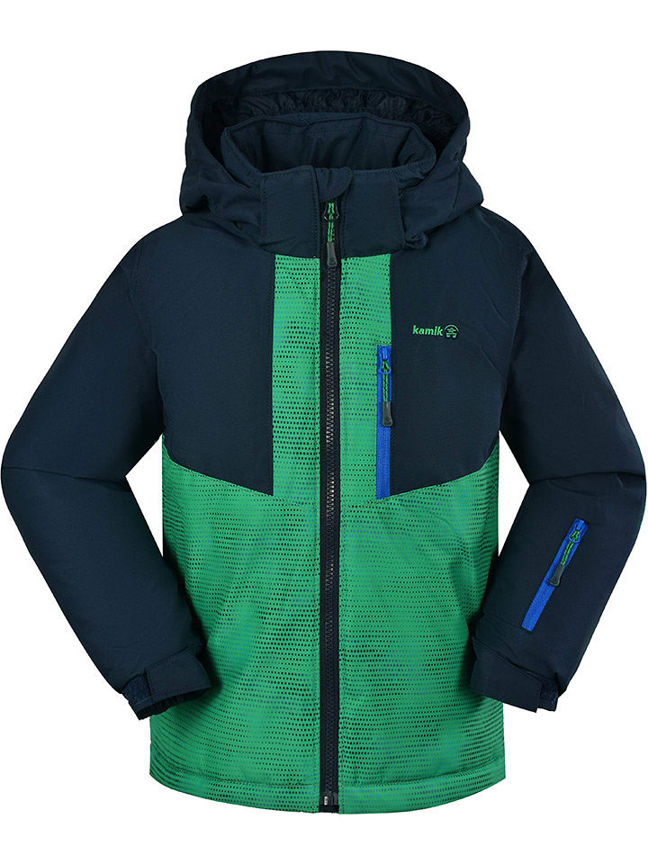 Kamik Kurtka narciarska "Arlo" w kolorze granatowo-zielonym rozmiar: 176