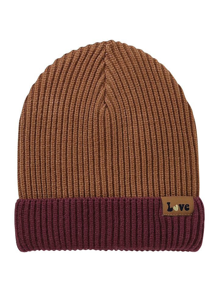 vertbaudet Czapka w kolorze bordowo-jasnobrązowym rozmiar: 104-116