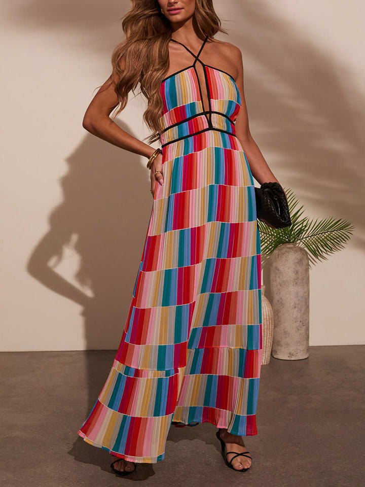 Milan Kiss Sukienka w kolorze czerwono-niebiesko-beżowym rozmiar: M