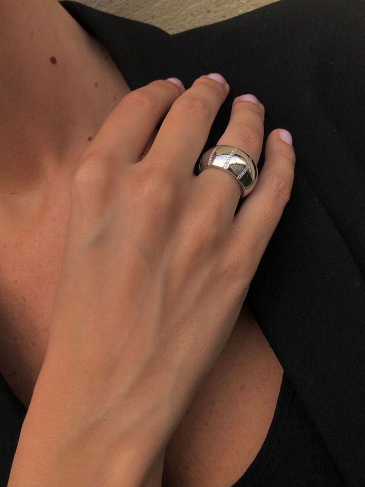 Eclat d'Argent Srebrny pierścionek z cyrkoniami rozmiar: 56