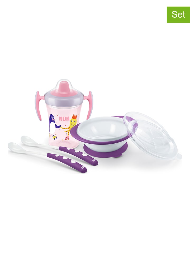 NUK 4-częściowy zestaw w kolorze fioletowo-jasnoróżowym rozmiar: onesize