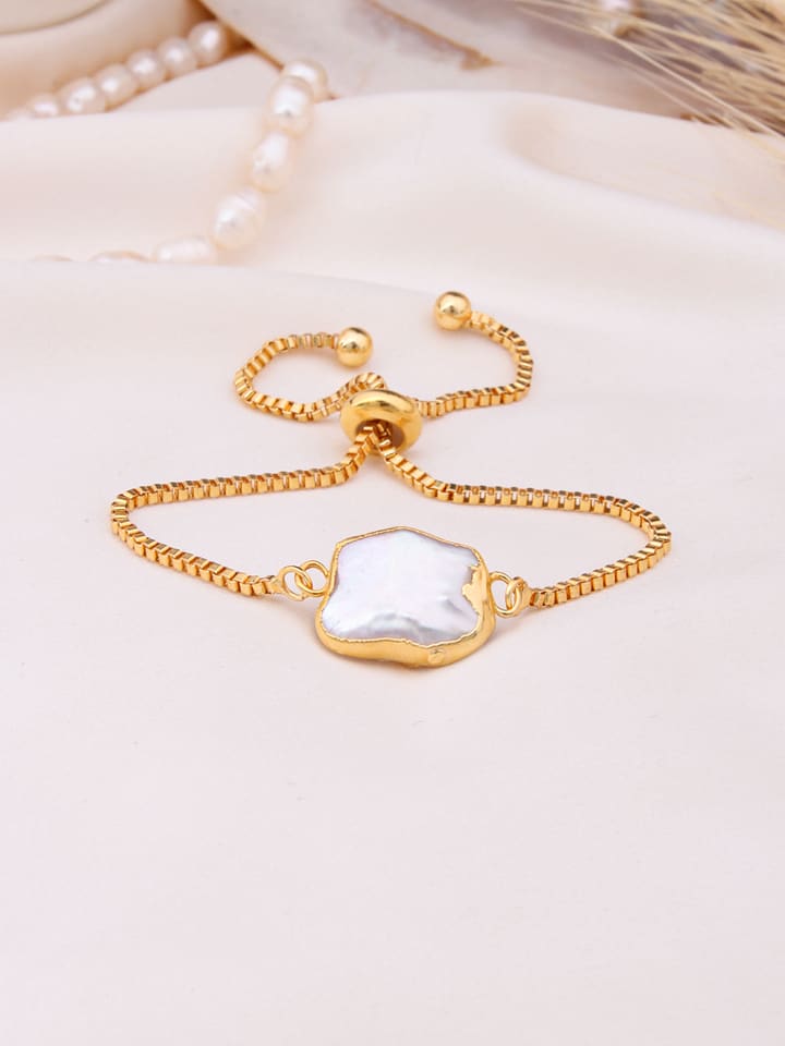 L'Atelier de Gaia Pozłacana bransoletka z perłą rozmiar: onesize