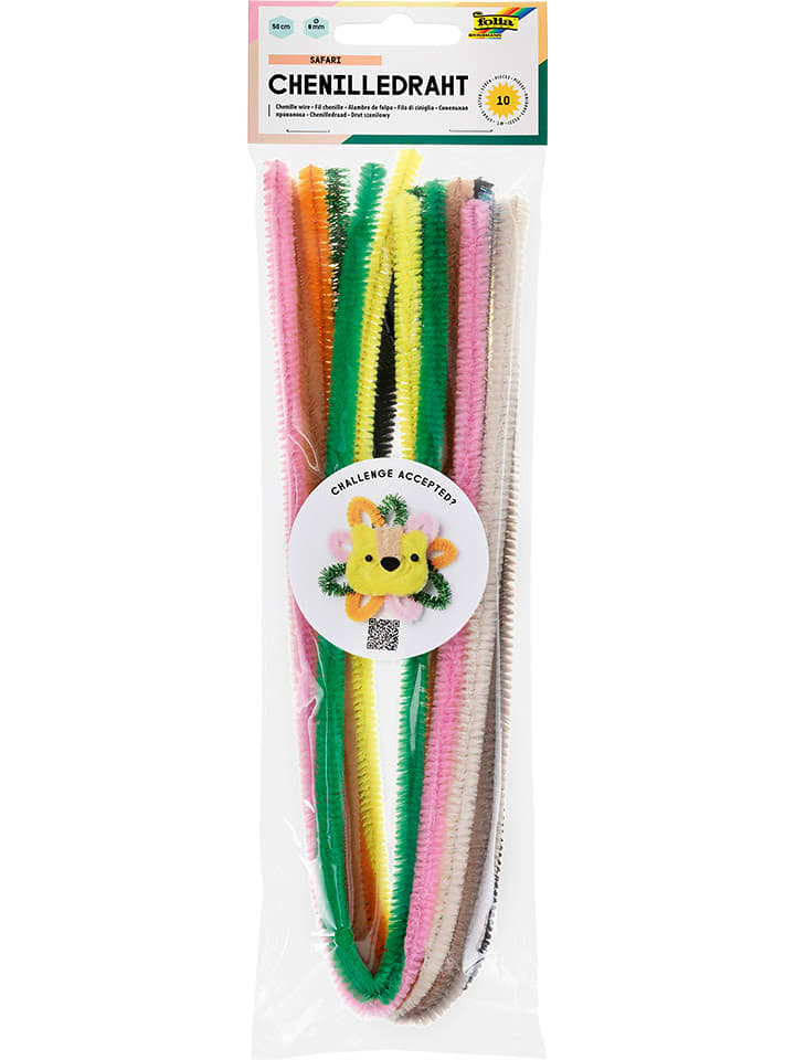 folia PAPER Druciki szenilowe (10 szt.) "Safari" w różnych kolorach rozmiar: onesize