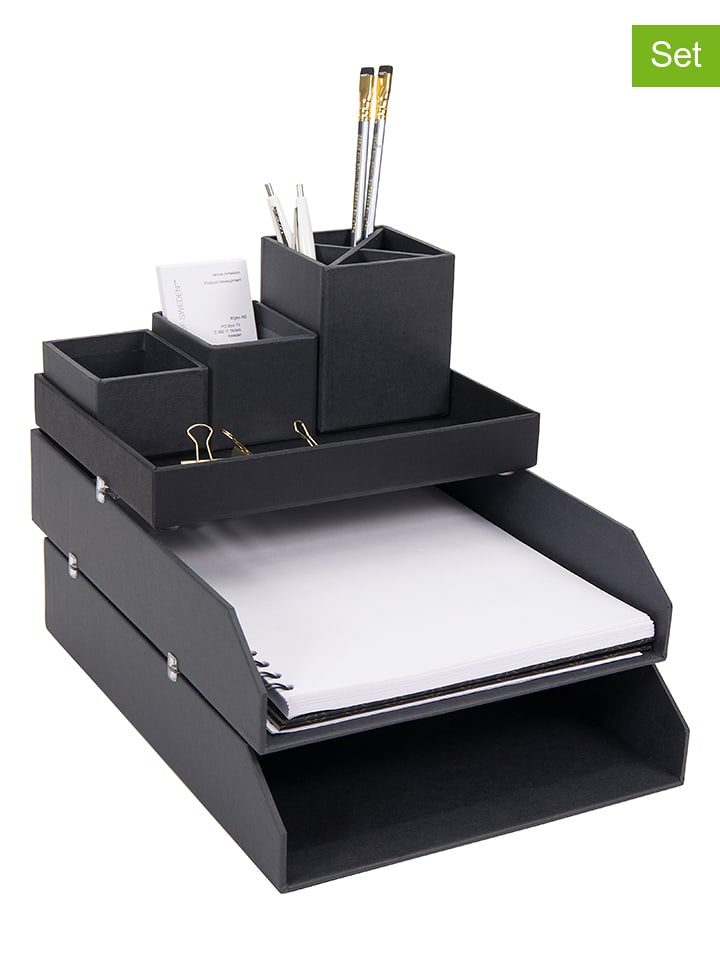 BigsoBox Organizery (2 szt.) "Hakan" w kolorze antracytowym na dokumenty - 23 x 6 x 31 cm rozmiar: onesize