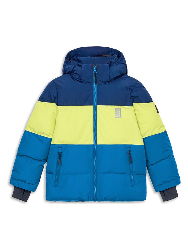 LEGO Kurtka pikowana "Jaz" w kolorze granatowo-zielono-niebieskim rozmiar: 152