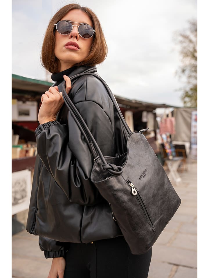 maison héritage PARIS Skórzana torebka "Lola" w kolorze czarnym - 32 x 25 x 6 cm rozmiar: onesize