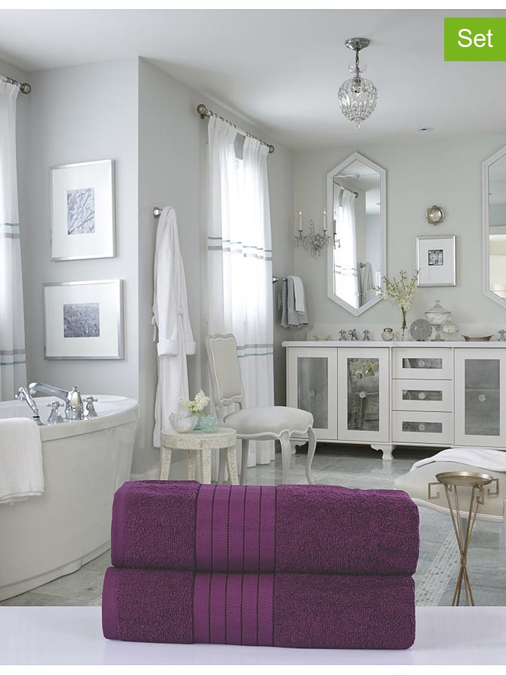 Good Morning Ręczniki prysznicowe (2 szt.) w kolorze bordowym rozmiar: 70x140 cm