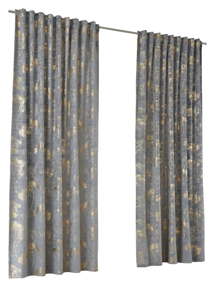 heine home Zasłona dekoracyjna w kolorze złoto-szarym rozmiar: 145x140 cm