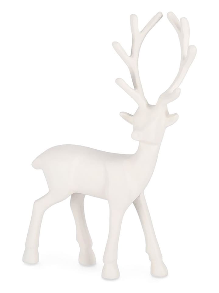 Bizzotto Figurka dekoracyjna "Reindeer" w kolorze białym - wys. 28,5 cm rozmiar: onesize