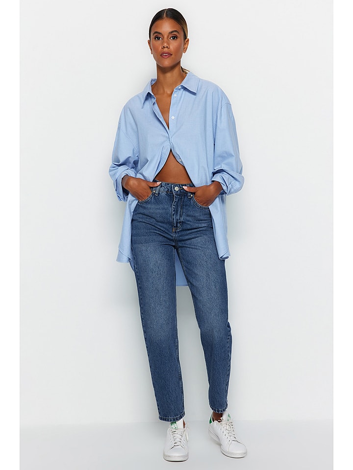 trendyol Dżinsy - Tapered fit - w kolorze niebieskim rozmiar: 42