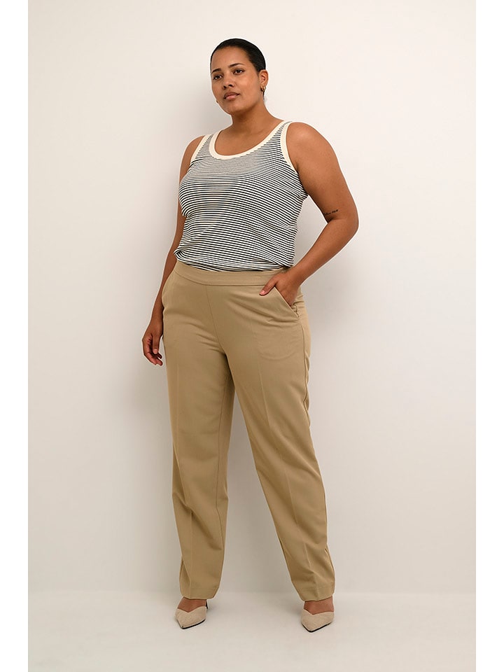 Kaffe Top w kolorze kremowo-czarnym rozmiar: XL