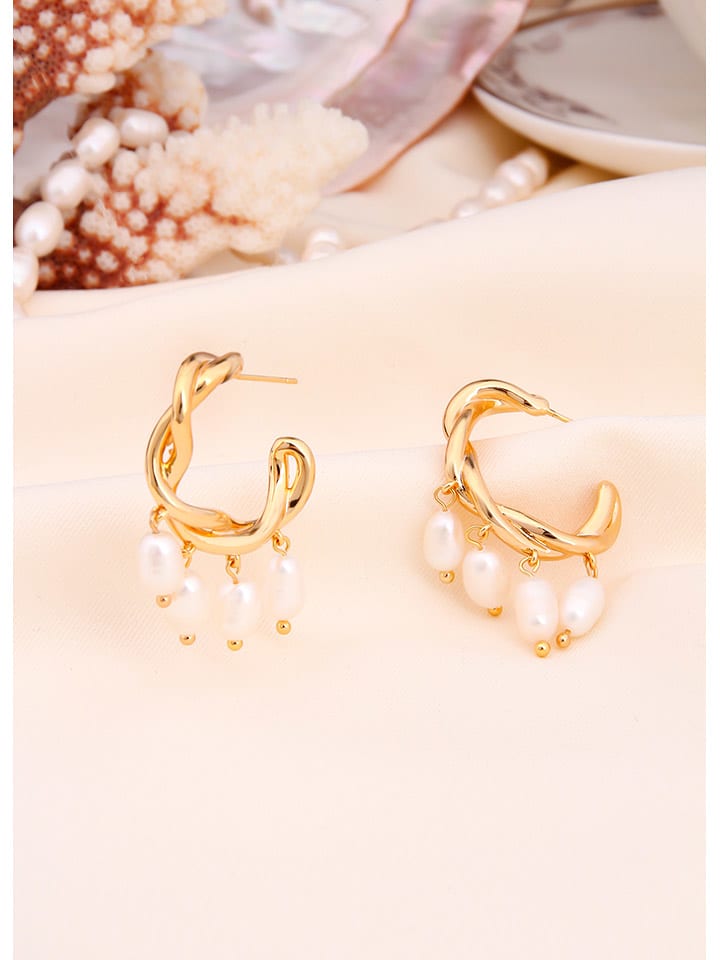 L'Atelier de Gaia Pozłacane kolczyki-półkreole z perłami rozmiar: onesize