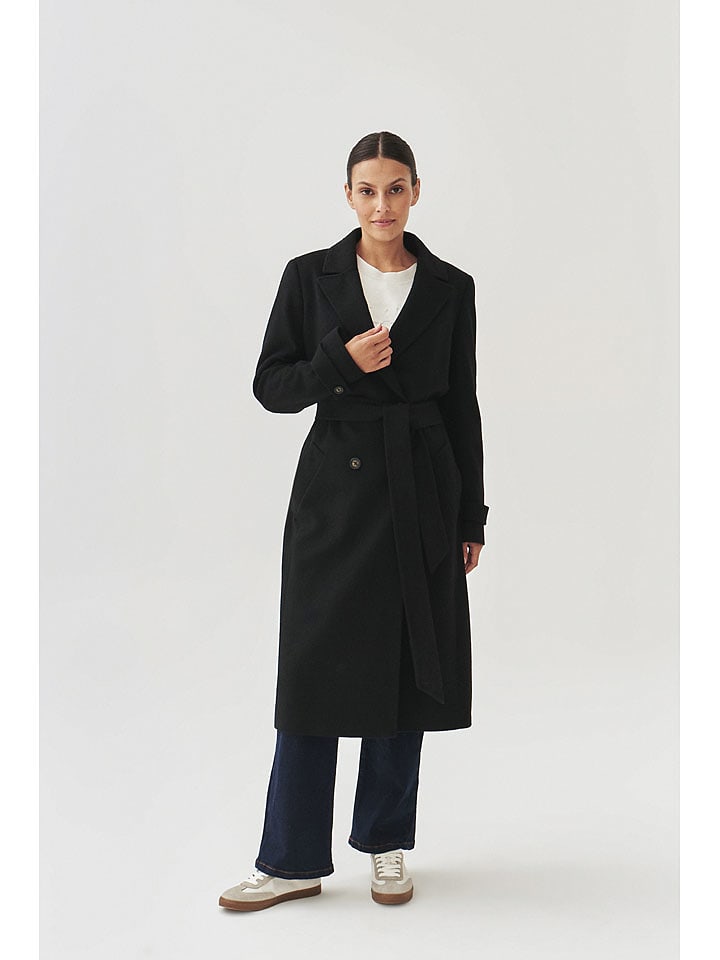 TATUUM Wełniany płaszcz w kolorze czarnym rozmiar: 34