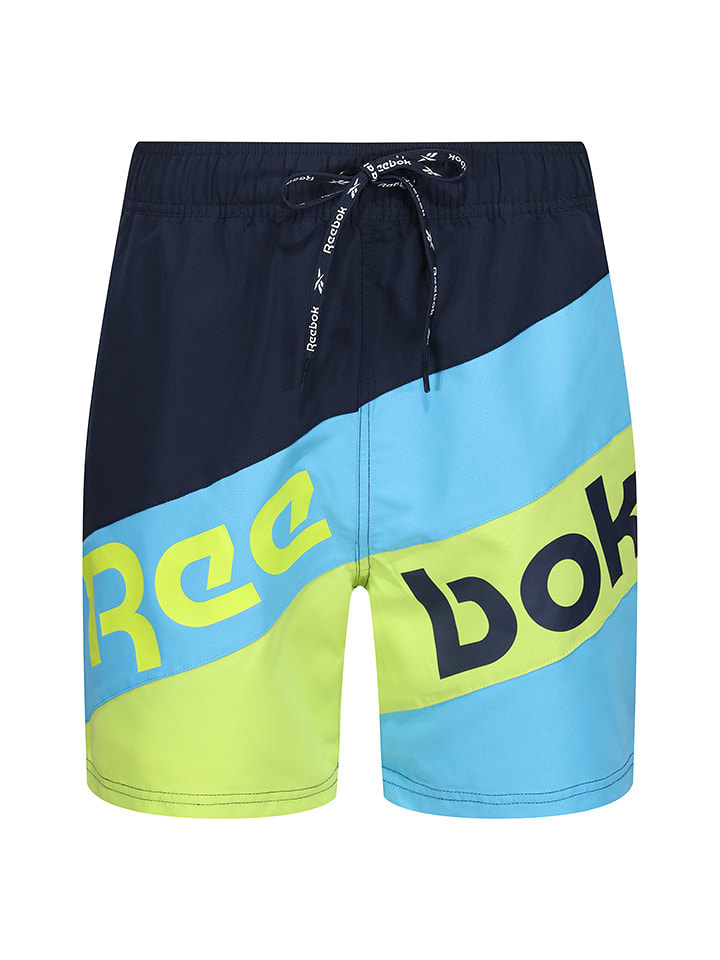 Reebok Szorty kąpielowe "Ryan" w kolorze granatowo-turkusowym rozmiar: L