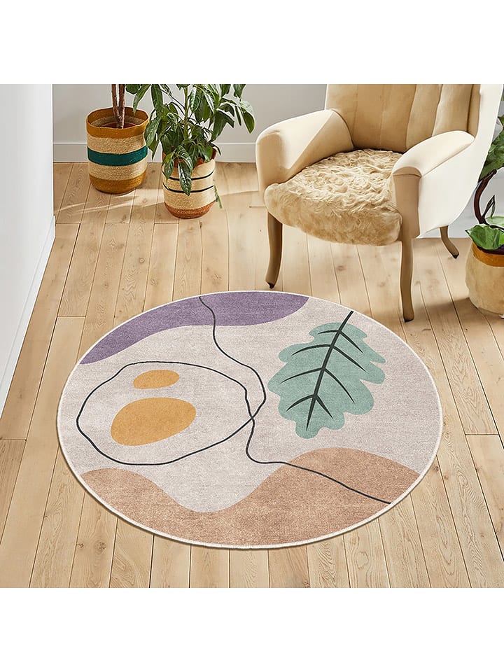 CARPET DIEM Dywan w kolorze kremowym rozmiar: 100x100 cm