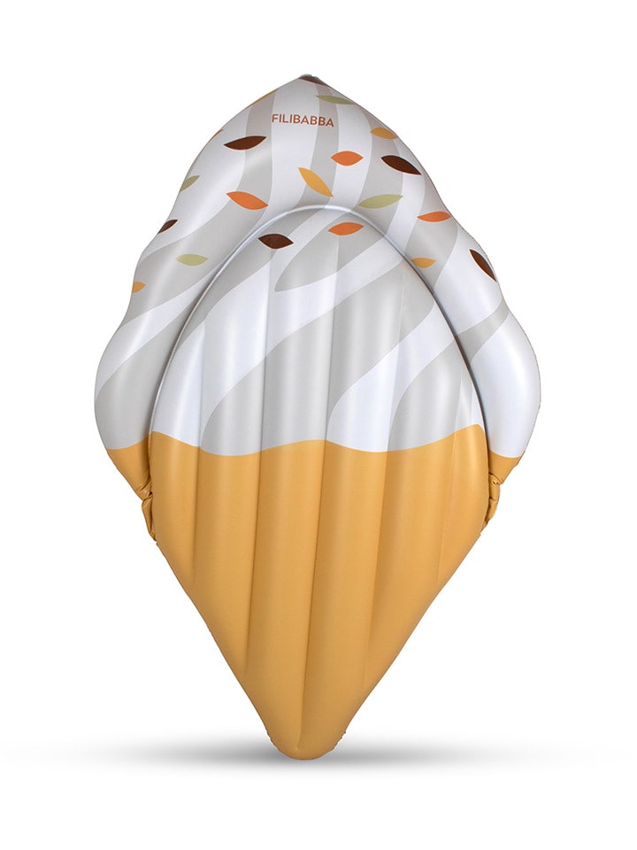 Filibabba Dmuchany materac "Ice cream" w kolorze żółto-białym - 135 x 85 cm - 3+ rozmiar: onesize