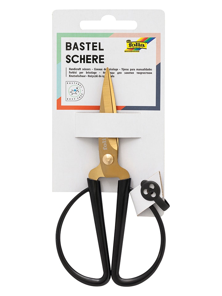 folia PAPER Nożyczki w kolorze złoto-czarnym do rękodzieła - dł. 14,5 cm rozmiar: onesize