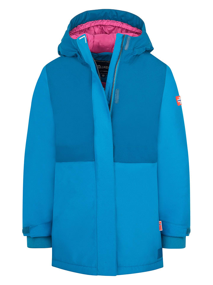 Trollkids Płaszcz zimowy "Hovden" w kolorze niebieskim rozmiar: 140