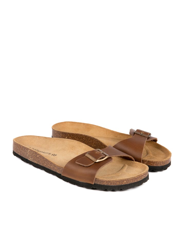 BABUNKERS Family Skórzane klapki w kolorze brązowym rozmiar: 43