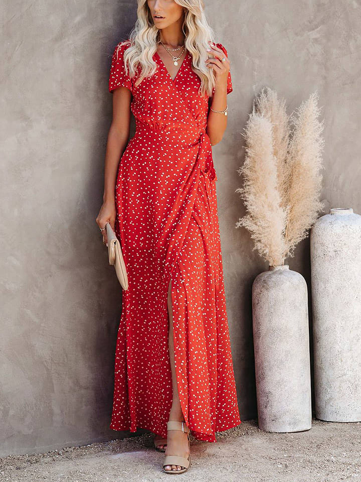 Milan Kiss Sukienka w kolorze czerwonym ze wzorem rozmiar: S