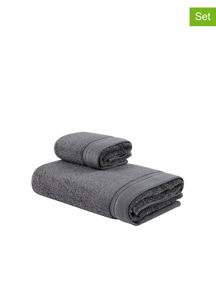 Lanerossi Ręczniki (2 szt.) w kolorze antracytowym do rąk rozmiar: onesize