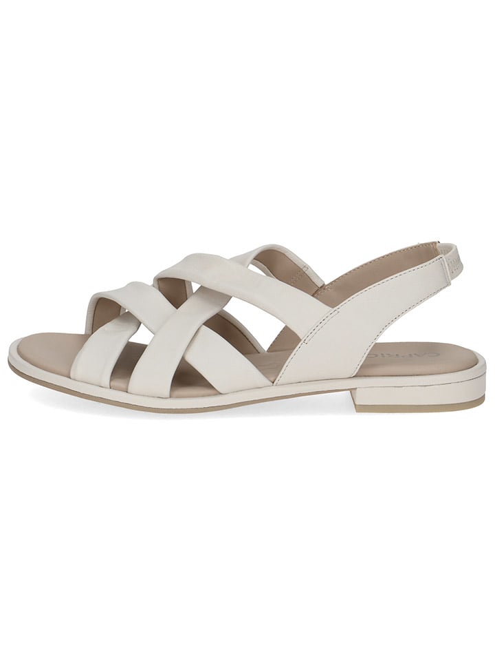 Caprice Skórzane sandały w kolorze kremowym rozmiar: 39