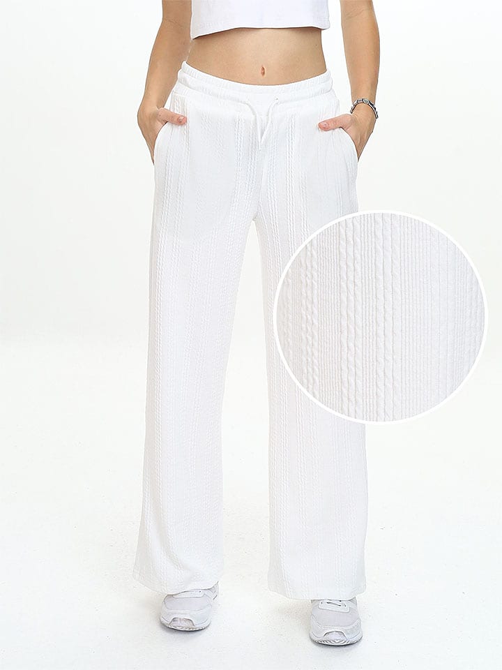 Denokids Spodnie dresowe w kolorze białym rozmiar: 158