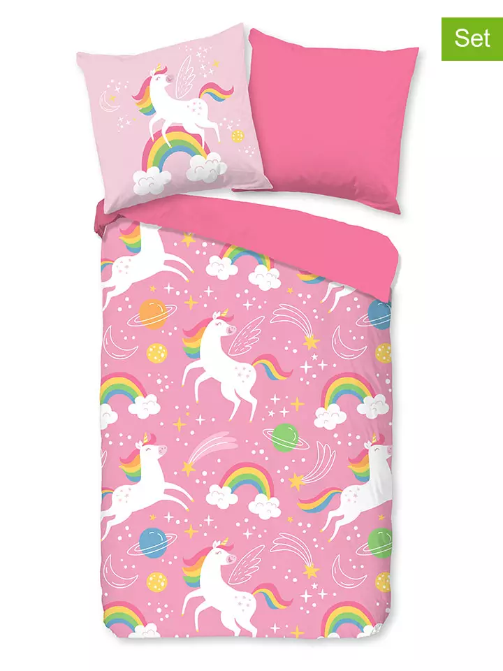 Pure 2-częściowy komplet w kolorze jasnoróżowym z mikrofibry rozmiar: 135x200 cm