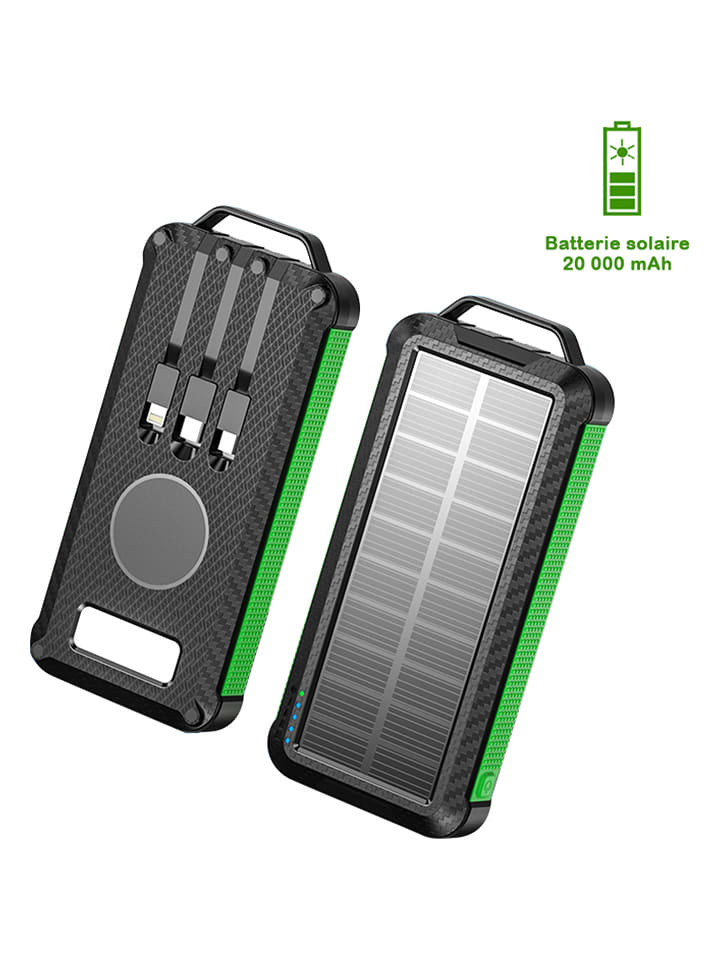 SmartCase Solarny powerbank w kolorze czarno-zielonym - 20.000 mAh rozmiar: onesize