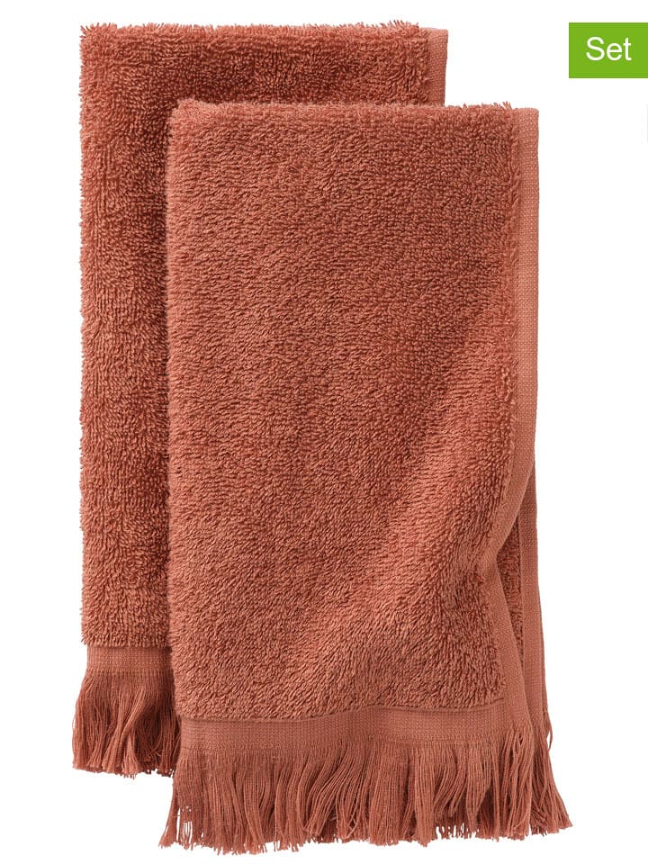 Ellos Home Ręczniki (2 szt.) "Molly" w kolorze jasnoróżowym dla gości rozmiar: 50x70 cm