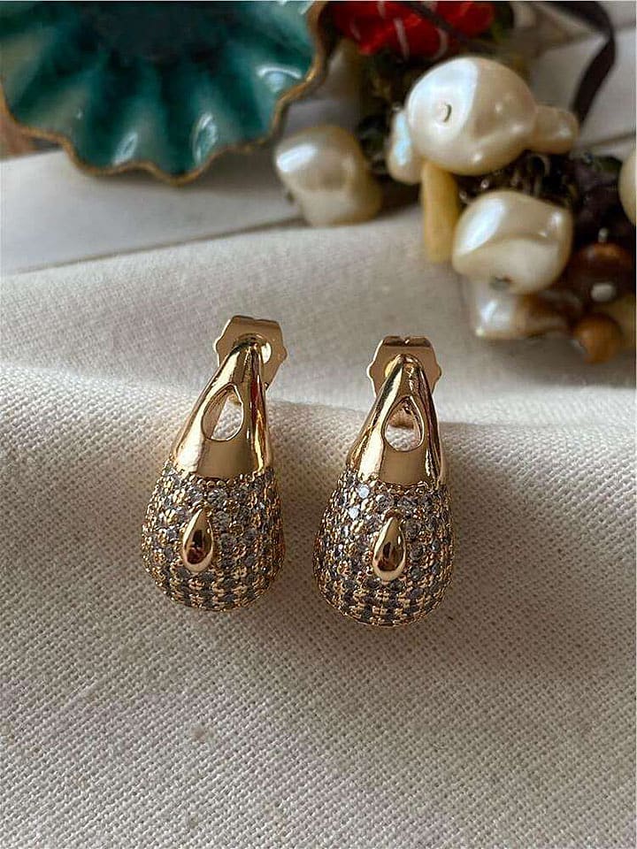 Luseera Pozłacane kolczyki-wkrętki z cyrkoniami rozmiar: onesize