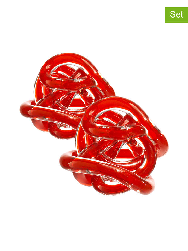 Onlylux Dekoracje (2 szt.) "Nodo dell’Amore" w kolorze czerwonym - wys. 6,5 cm rozmiar: onesize