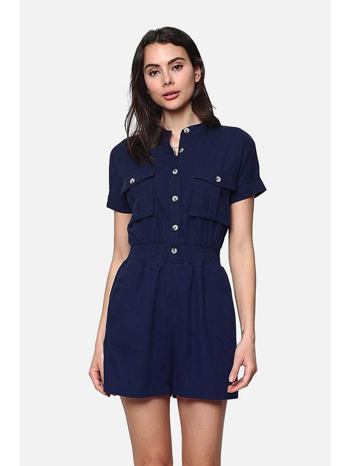 Le Jardin du Lin Lniany kombinezon w kolorze granatowym rozmiar: 42