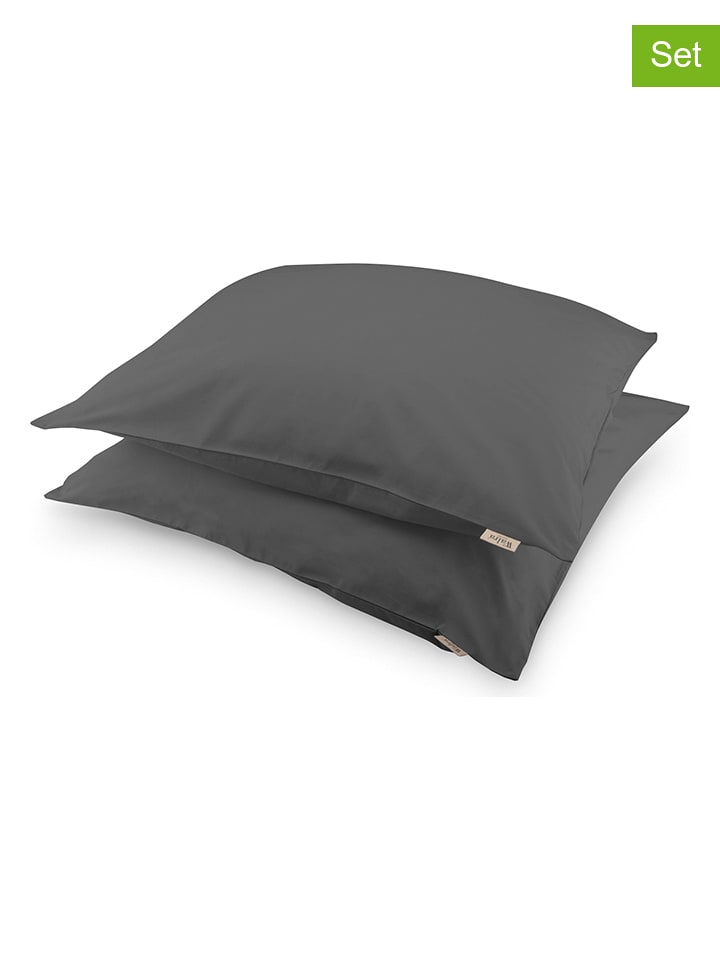 Walra Poszewki (2 szt.) w kolorze antracytowym na poduszkę rozmiar: 80x80 cm