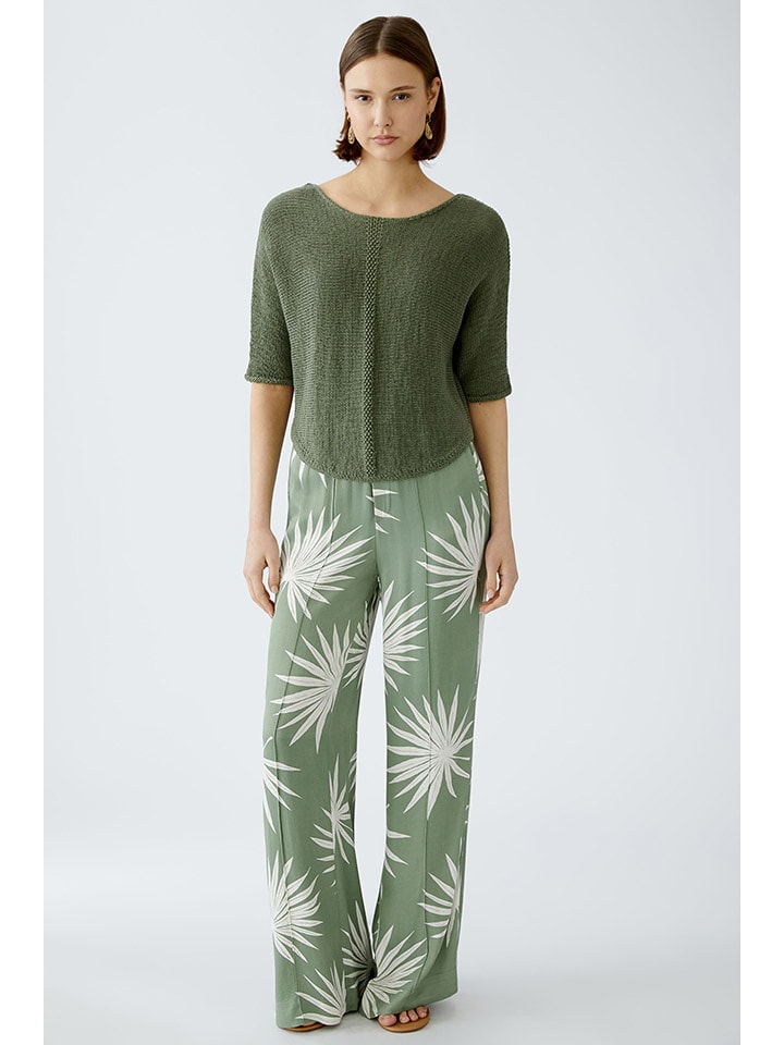 Oui Spodnie w kolorze zielono-białym rozmiar: 38