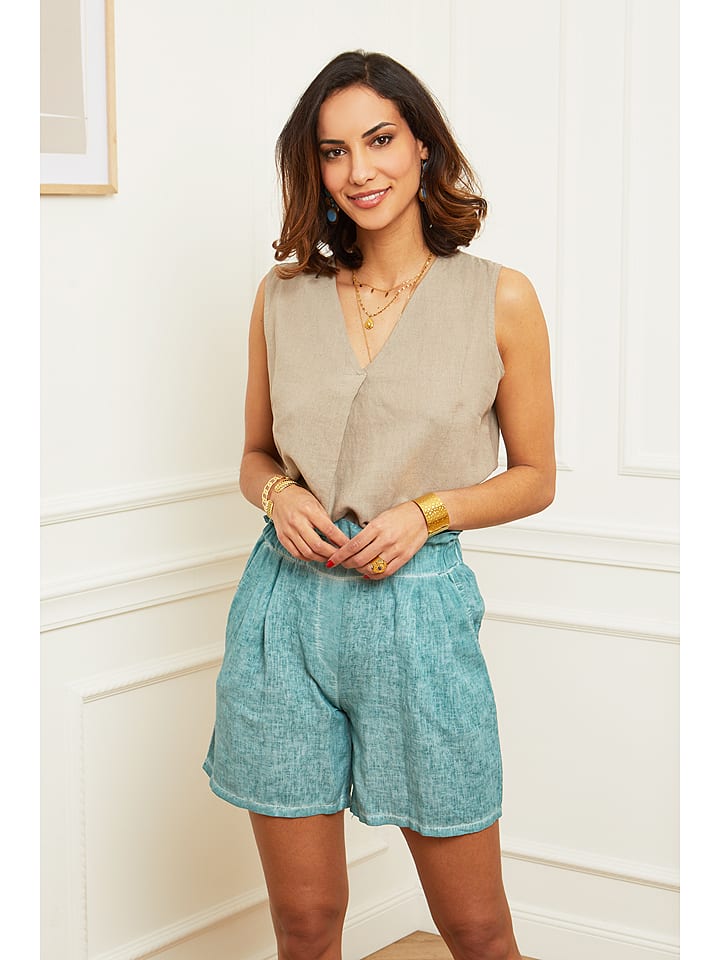 Le Monde du Lin Lniany top w kolorze szarobrązowym rozmiar: 40/42