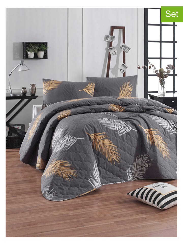 Elizabed 3-częściowy zestaw w kolorze złoto-szarym rozmiar: 240x220 cm