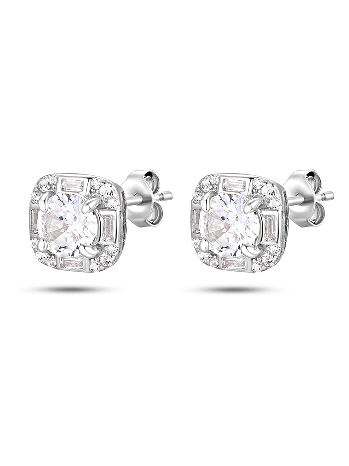 DI GIORGIO Srebrne kolczyki-wkrętki z cyrkoniami rozmiar: onesize