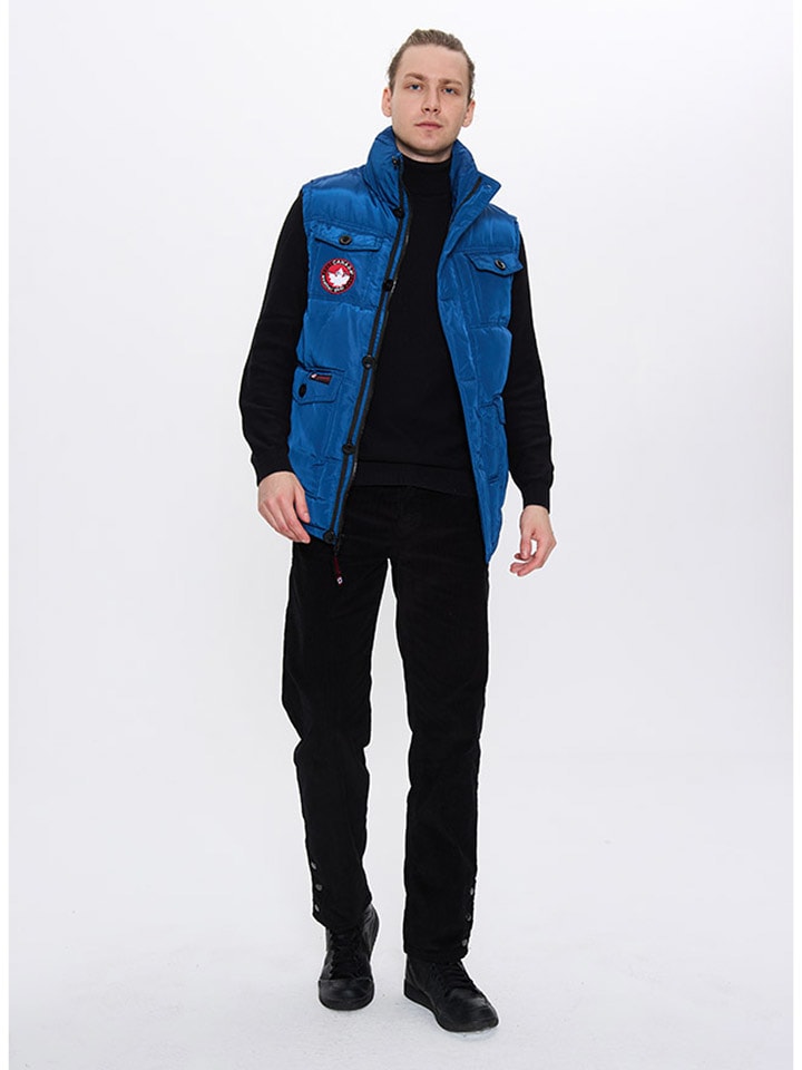 CANADA weather gear Kamizelka pikowana w kolorze niebieskim rozmiar: M