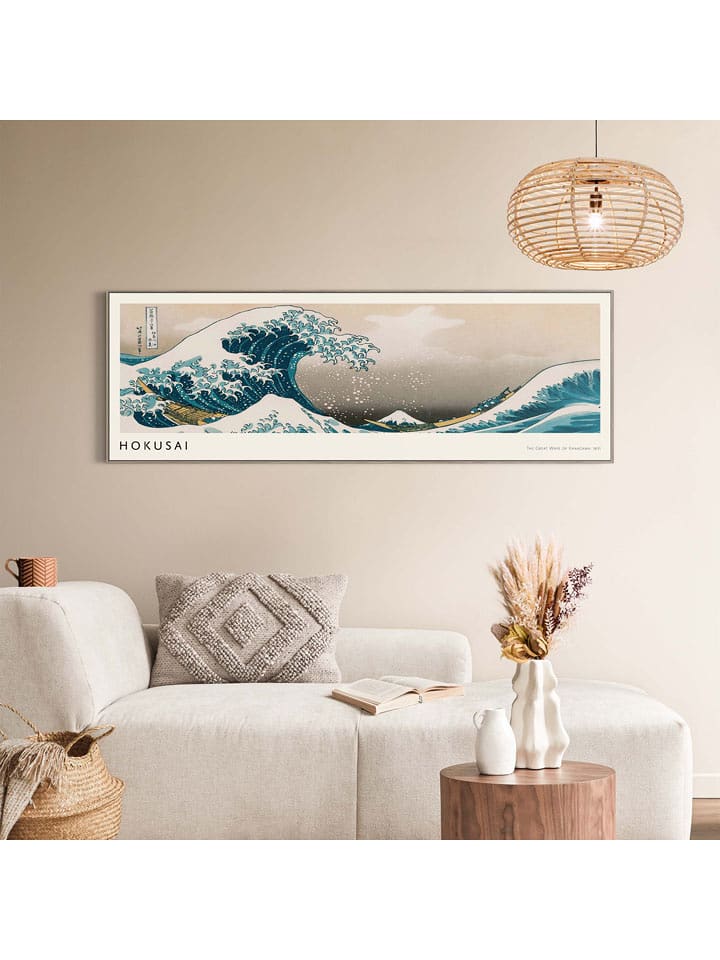 Orangewallz Druk "Hokusai - The Great Wave" na płótnie w ramce rozmiar: 40x120 cm