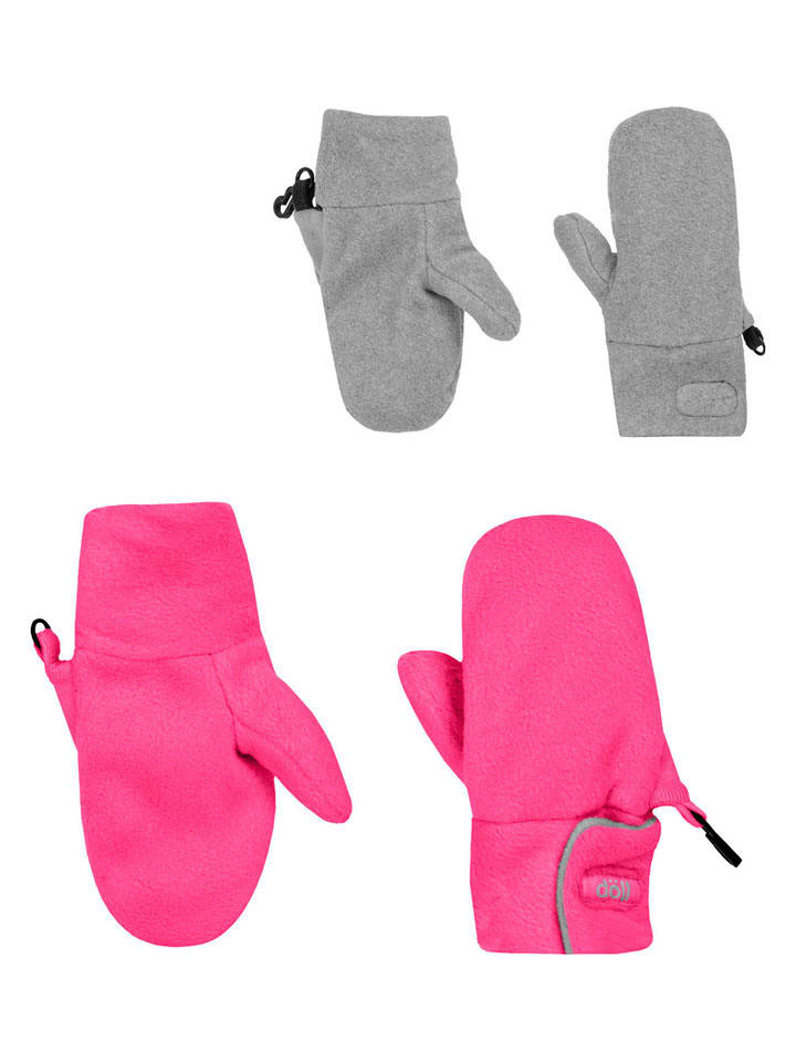 Döll Dwustronne rękawiczki w kolorze różowo-szarym rozmiar: 104