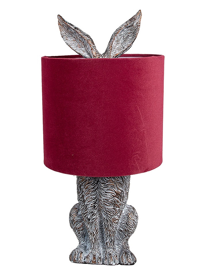 Clayre & Eef Lampa stołowa w kolorze brązowo-czerwonym - wys. 43 x Ø 20 cm rozmiar: onesize