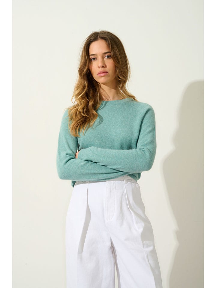 AUTHENTIC CASHMERE Kaszmirowy sweter "Ecrin" w kolorze turkusowym rozmiar: S