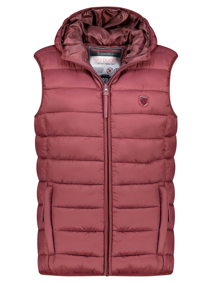 Geographical Norway Kamizelka pikowana "Vatikotal" w kolorze bordowym rozmiar: M