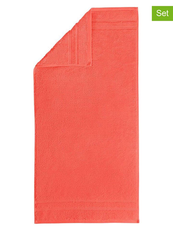 Egeria Ręczniki (3 szt.) w kolorze koralowym dla gości rozmiar: 30x50 cm