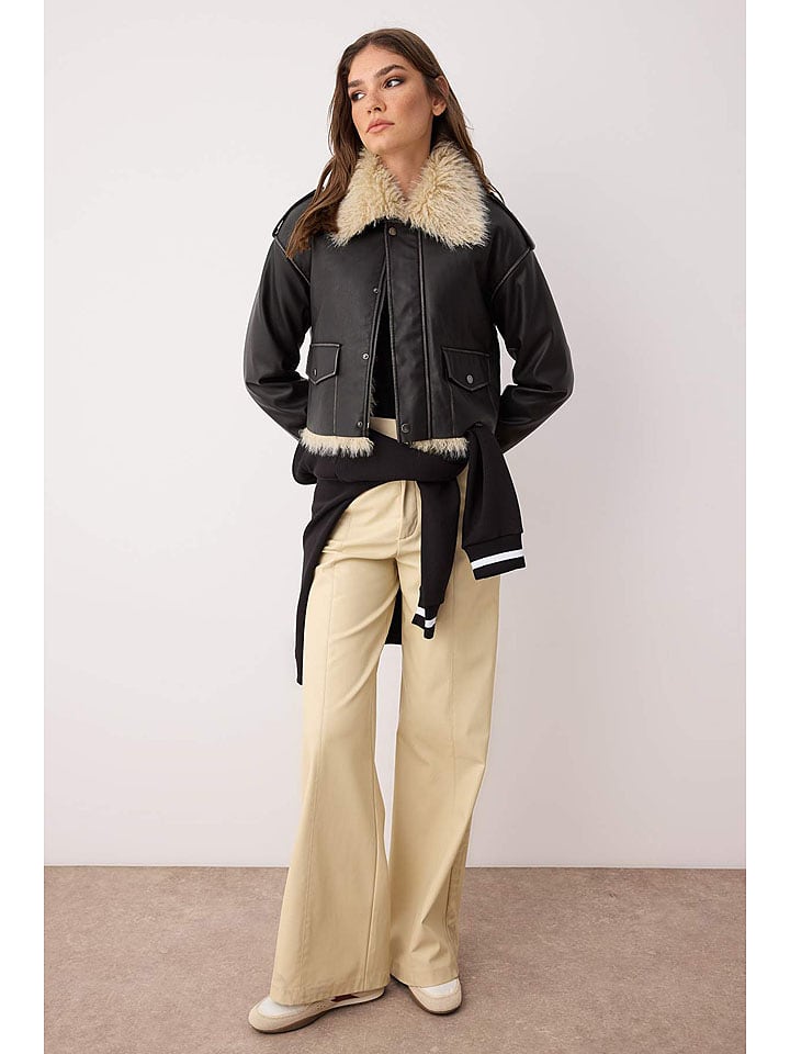 trendyol Kurtka koszulowa w kolorze czarno-beżowym rozmiar: XL