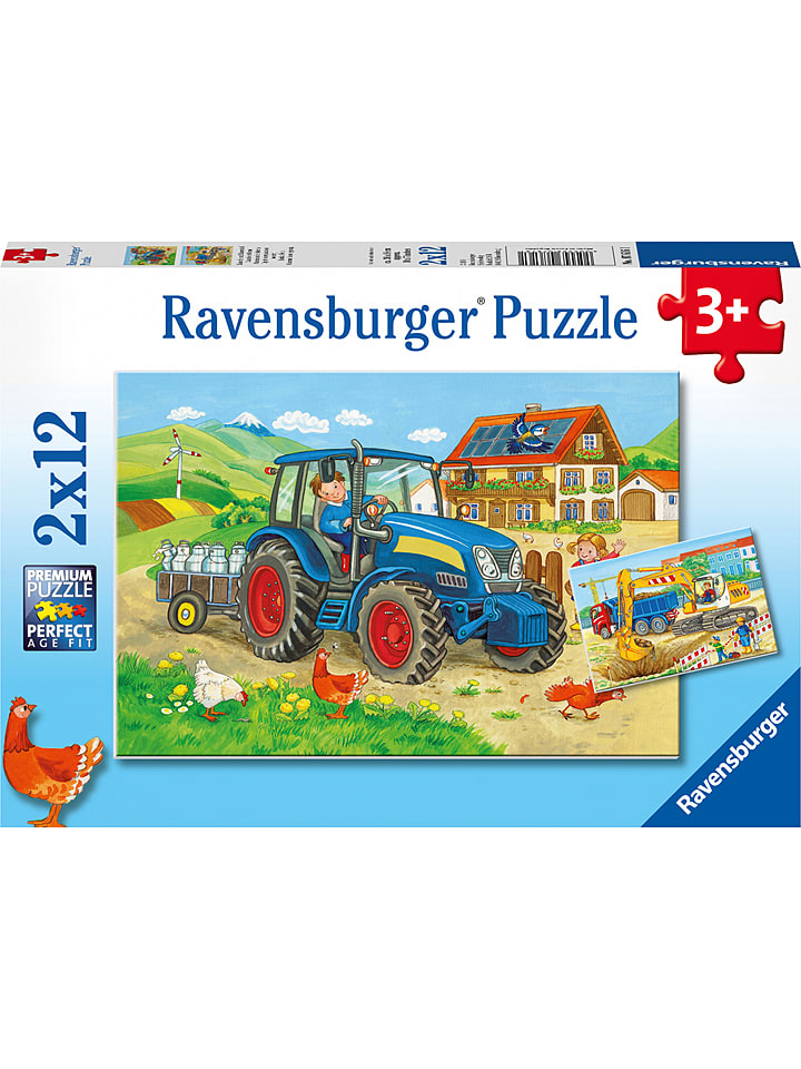 Ravensburger 24-częściowe puzzle "Construction site and farm" - 3+ rozmiar: onesize